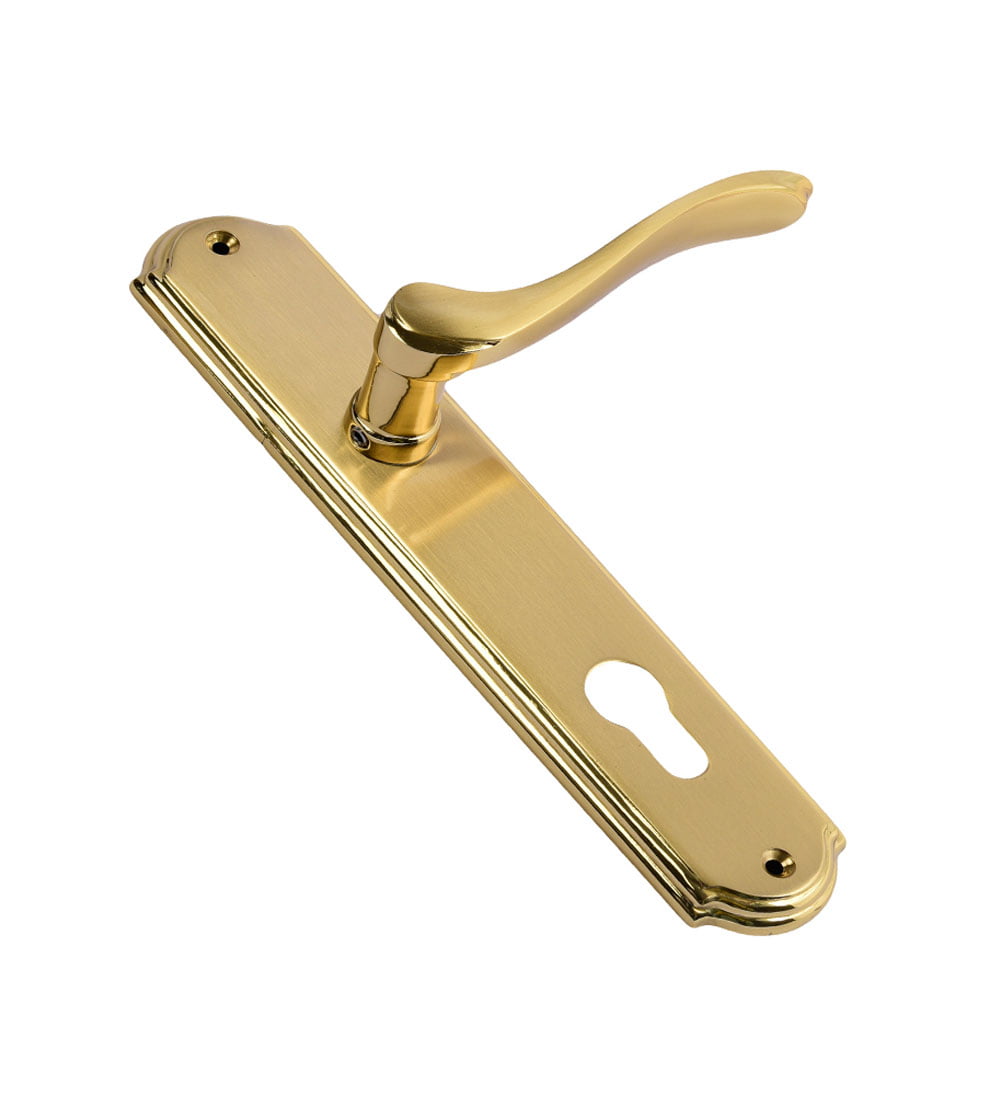 Citylong Gold Stain Brass Door Lever Handle Contemporary on Plate ...